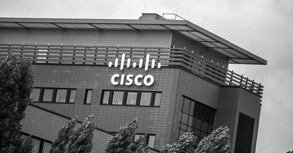 Cisco logo on corporate building