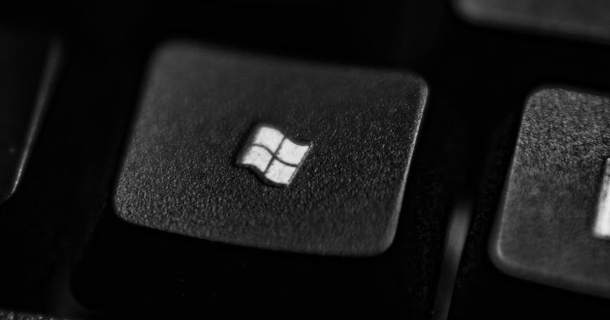 Windows logo key on a black keyboard