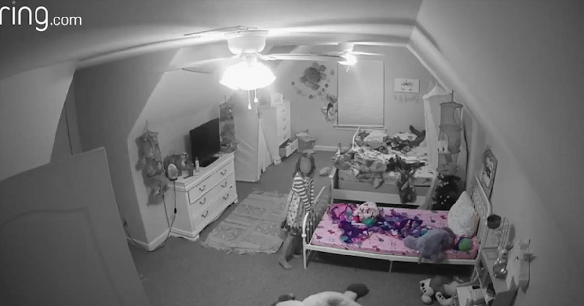 Indoor security camera watching bedroom