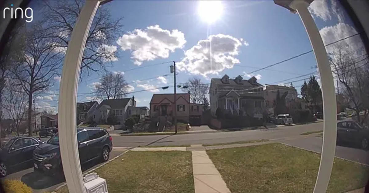 Ring doorbell camera on house entrance