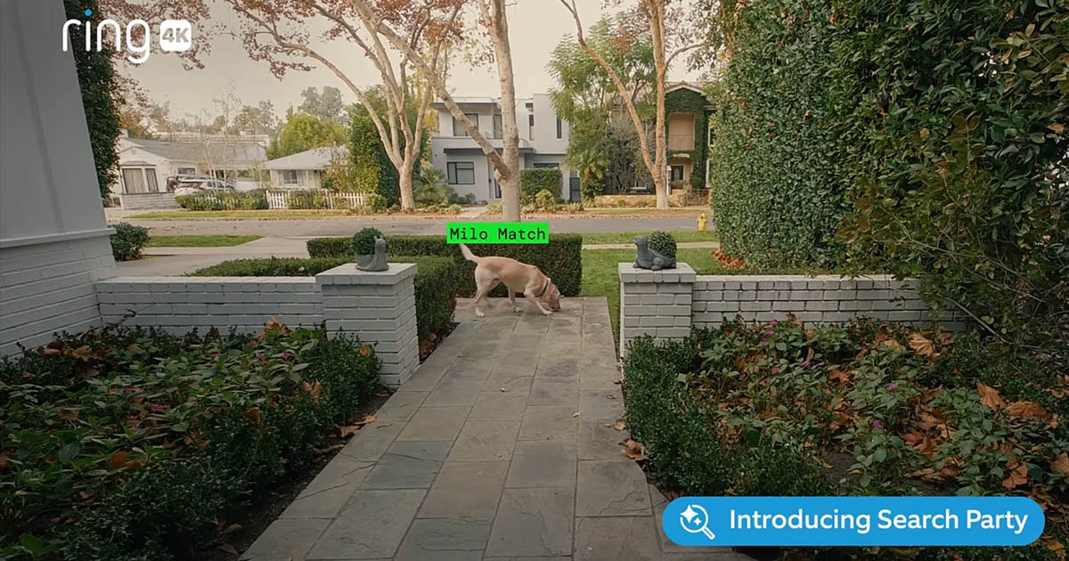 Ring doorbell camera scanning neighbourhood street