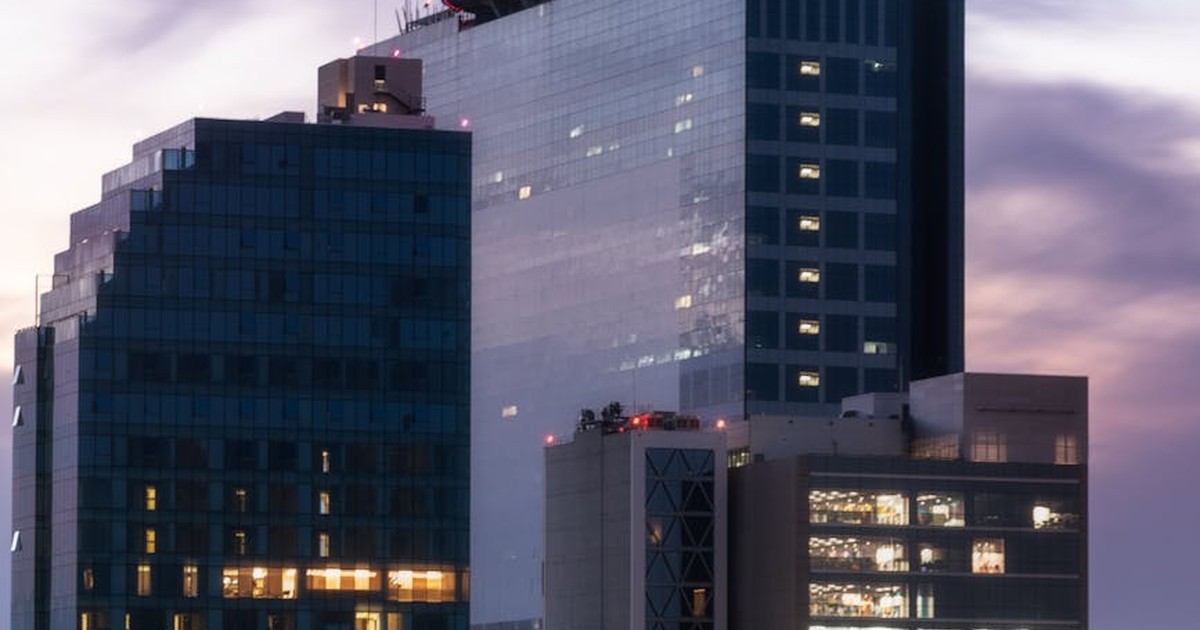 Surveillance cameras mounted on a city street