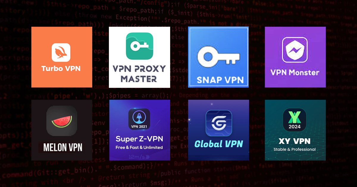 Broken VPN icons scattered