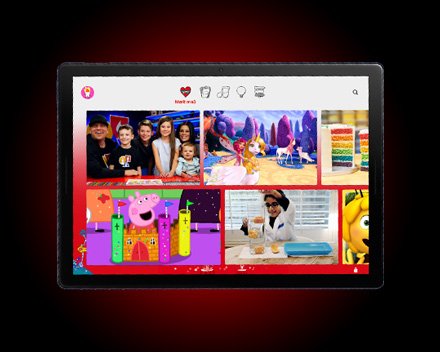 Child watching YouTube Kids on a tablet device